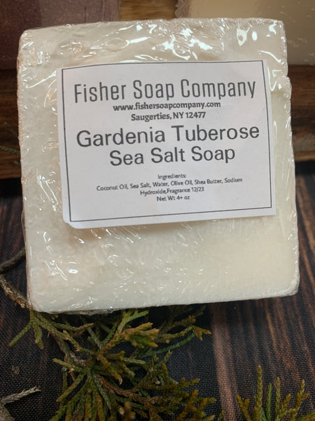 Gardenia Tuberose Salt Bar Soap - Fisher Soap Company, LLC